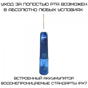 Портативний іригатор для зубів водонепроникний 3 насадки + 3 режими + чохол для зберігання NiceFeel FC2730. Photo 2