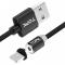 Магнітний кабель для заряджання Topk USB 1m 2.4A 360° (TK17i-VER2) Llightning Black для iPhone. Photo 1