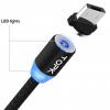 Магнитный кабель для зарядки Topk USB 1m 2.4A 360° (TK17i-VER2) MicroUSB Type-C Lightning Black универсальный