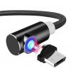 Магнитный кабель Topk USB 1m 2.1A 360° (TK51i-VER2) MicroUSB Black для зарядки смартфона