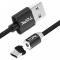 Магнітний кабель для заряджання Topk USB (TK17i-VER2) MicroUSB Black 2m 2.4A кут повороту 360°. Photo 1