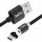 Магнитный кабель для зарядки Topk USB (TK17i-VER2) MicroUSB Black 2m 2.4A угол поворота 360°. Photo 1