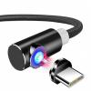 Магнитный кабель для зарядки Topk USB 2m 2.1A 360° (TK51i-VER2) Type-C Black magnetic