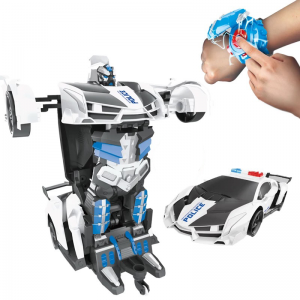 Іграшка трансформер робот Оптимус Прайм поліцейська машинка на радіокеруванні зі світловим ефектом інфрачервоне індуковане управління