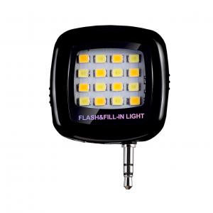 Селфі спалах Lesko 16LED 3.5 Black мм три режими яскравості mini Jack micro USB для смартфонів додаток iblazr