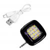 Селфи вспышка Lesko 16LED 3.5 Black мм три режима яркости mini Jack micro USB для смартфонов приложение iblazr