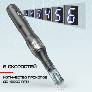 Дермапен Dr. Pen М8 сірий 6 режимів + 2 насадки дермаштамп для фракційної мезотерапії електричний мезоролер для обличчя. Photo 2