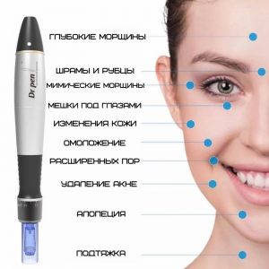 Дермапен Dr. Pen А1 дермаштамп для фракційної мезотерапії електричний мезоролер для обличчя та тіла сірий. Photo 3