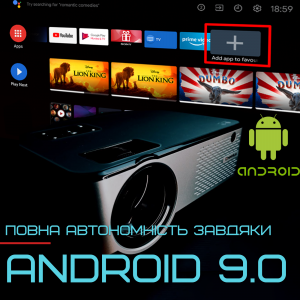 Портативный проектор Android 9.0 Full HD 1920*1080 P + WIFI + Bluetooth с динамиками 3200 Lumen мини LED проектор домашний. Photo 3