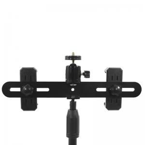 Кільцева лампа на штативі настільна AUMVS F-162 LED світло універсальне кріплення тримач на 2 смартфони. Photo 2