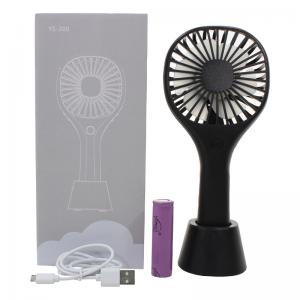 Портативный мини вентилятор Lesko YS-200 Black ручной USB с 3 скоростями вращения на подставке. Photo 3