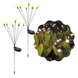 Ліхтар світильник для саду 2 комплекти 12 штук LED лампочки декоративні водонепроникні IPX5 для клумби на дачу 2в1 на сонячній батареї з датчиком світла YIIOT