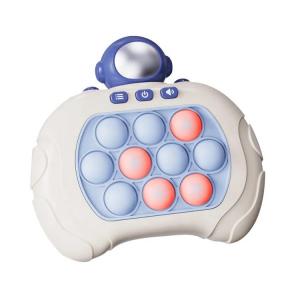 Электронный поп ит интерактивный беспроводной детская игрушка антистресс Pop It портативный 4 режима + подсветка космонавт синий 