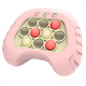 Електронний поп іт антистрес портативний дитяча розвиваюча іграшка бездротова 4 режими та підсвічування Pop It Pro рожевий