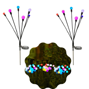 Ліхтар світильник для саду 2 комплекти 12 різнокольорових ліхтариків LED лампочки декоративні для клумби на дачу 2в1 на сонячній батареї з датчиком світла YIIOT