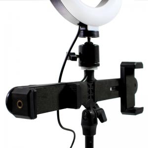 Кільцева лампа GINZSH KH-20 2 в 1 настільна 16 см із двома тримачами для блогерів. Photo 2