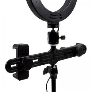 Кільцева лампа GINZSH KH-20 2 в 1 настільна 16 см із двома тримачами для блогерів. Photo 3