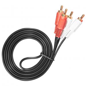 Універсальний кабель Lesko 2RCA-2RCA 1.5м багатофункціональний надійний якісний зносостійкий