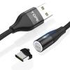 Магнитный кабель для зарядки смартфона Topk USB 2m MicroUSB Quick Charge 5A (AM60) 