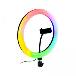 Кільцева лампа Lesko R-26-12-H1 з тримачем для телефону фото та відеозйомки RGB підсвічування