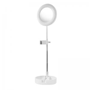 Кольцевая лампа Seleven G3 White складная с держателем для телефона и зеркалом бьюти блогерам. Photo 2