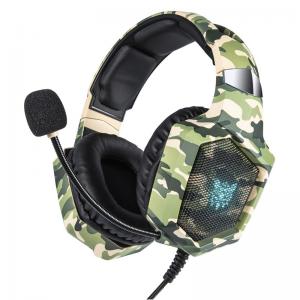 Провідна гарнітура ONIKUMA K8 Camouflage Green навушники з мікрофоном 1+2/3.5мм + USB для ПК ігор