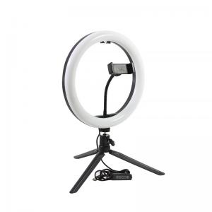 Кільцева світлодіодна лампа Lesko HQ-10RGB зі штативом та тримачем для телефону зйомки. Photo 3