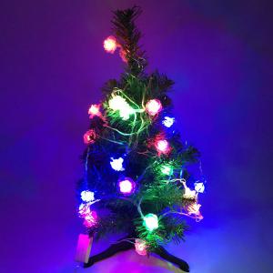 Гірлянда світлодіодна квіточки різнокольорові провід прозорий 3м. Photo 2