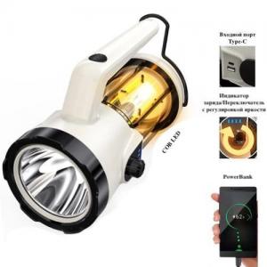 Ручний акумуляторний ліхтар + кемпінгова лампа з функцією Power Bank CH-22020. Photo 2