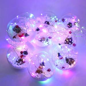 Світлодіодна гірлянда Lesko Y005 Snowman кольорове світло 3.5 м святкова новорічна кулі, що світяться. Photo 2