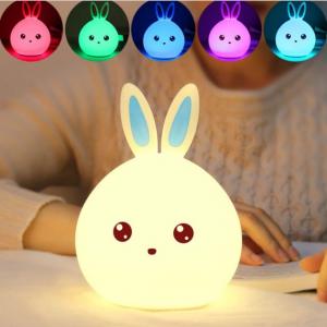 Силіконовий нічник світильник зайчик дитячий LED лампа 7 кольорів на акумуляторі. Photo 2