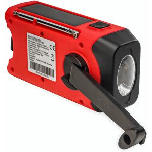 Ліхтар Haoyi HY-088WB червоний ручний з динамо машиною, сонячною батареєю та радіо. Photo 2