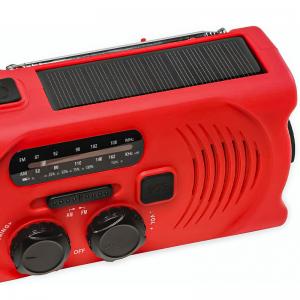 Ліхтар Haoyi HY-088WB червоний ручний з динамо машиною, сонячною батареєю та радіо. Photo 3