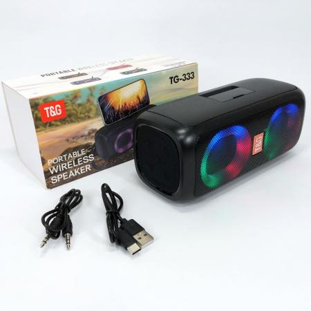 Портативная колонка TG333 2x5W с RGB подсветкой