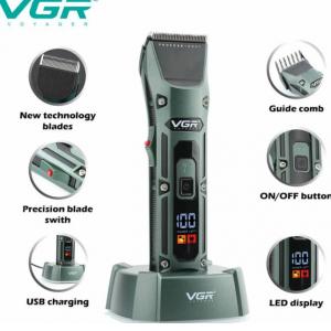 Акумуляторна бездротова машинка для стрижки волосся VGR V-696 з LED дисплеєм і ТУРБО режимом. Photo 3