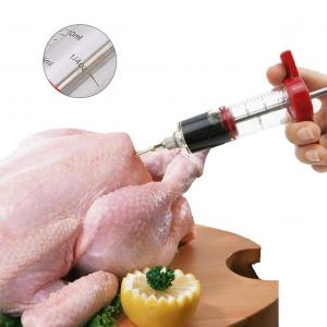Шприц для м'яса Lesko пластиковий кулінарний іньектор кухонний ручний металевий інжектор