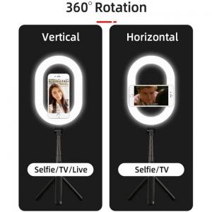 Монопод-штатив для селфі з кільцевою LED лампою Selfie Stick A8 телескопічний з пультом і Bluetooth. Photo 3