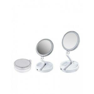 Складне дзеркало для макіяжу з Led підсвічуванням кругле збільшувальне 10x My Fold Away Mirror. Photo 2