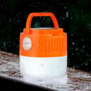 Ліхтар Lesko 2000 mAh Orange туристичний кемпінговий на сонячній батареї. Photo 2