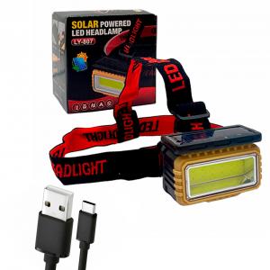 Налобний ліхтар X-Balog BL-LY-807 ліхтарик із сонячною батареєю. Photo 3