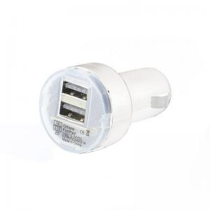 Автомобільний зарядний пристрій Lesko 2 USB порту 2.1A/1А White