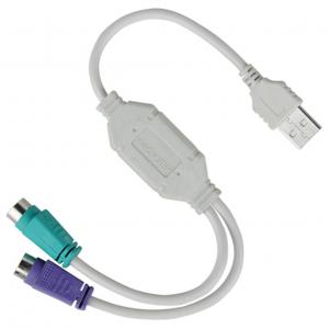 Перехідник Lesko 2 PS/2-USB 2.0 для підключення клавіатур мишок зі старими роз'ємами