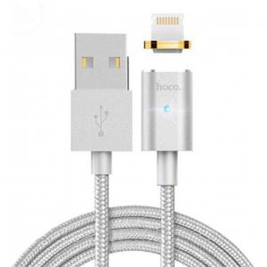 Магнітний кабель Hoco U16 Lightning Silver для смартфона