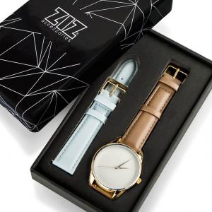 Часы ZIZ Минимализм (серо-коричневый, золото). Photo 3